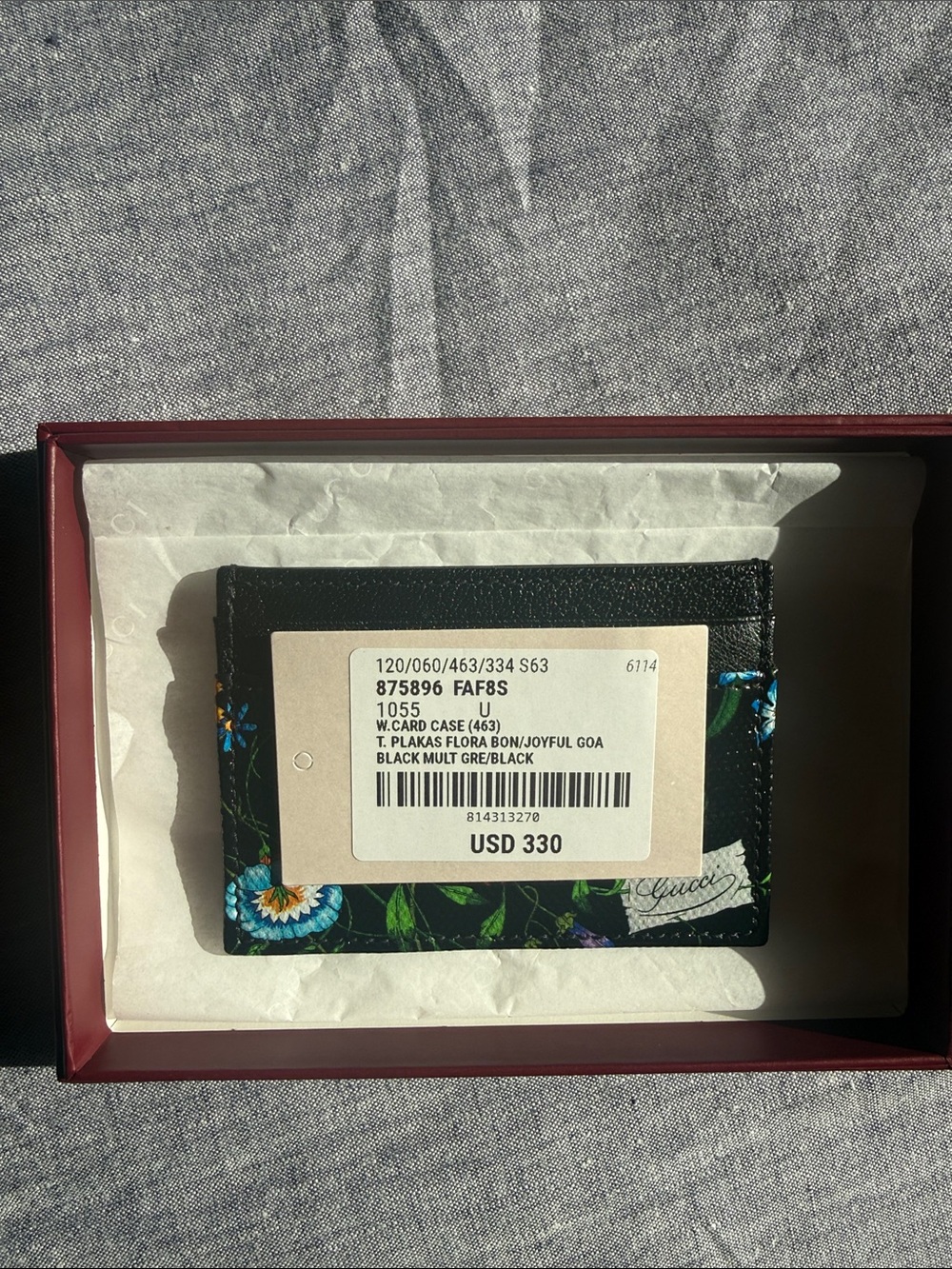 Brand New Gucci Flora-motif card case - Picture 3 of 4
